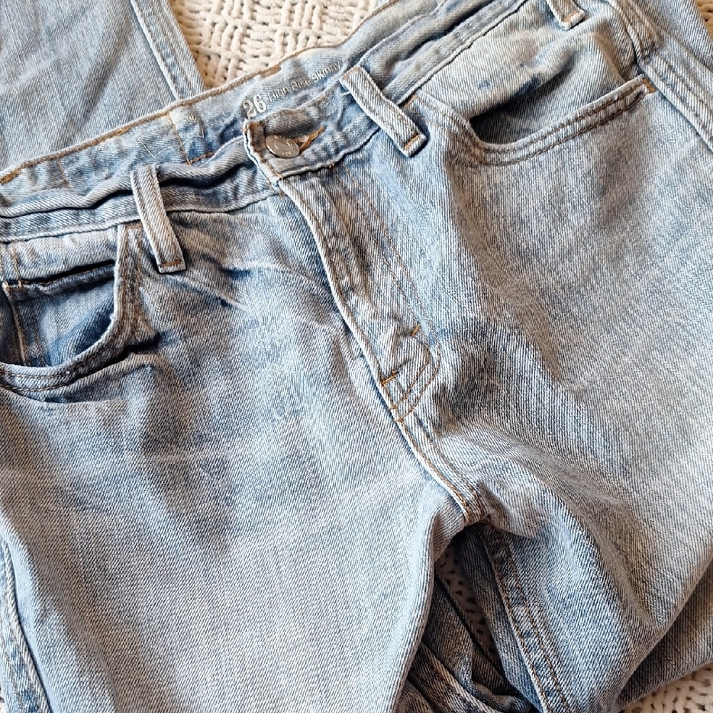 Vtg Org Tab Levi's Strauss High Rise Skinny Light Blue Denim Jeans Size 26 - Picture 6 of 6